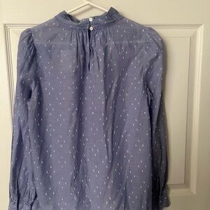 Loft NWT Small Blue Cotton Textured Blouse